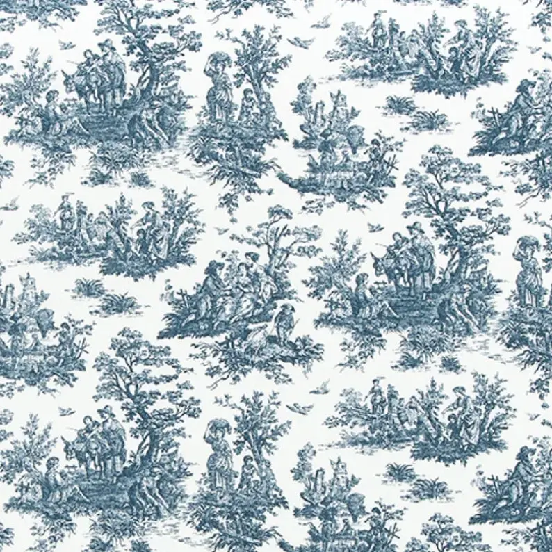 Blue toile toilet paper cover handmade French country bathroom decor by Christy Crafted Covers
