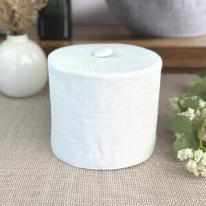 Linen toilet paper cover handmade in 8 colors elegant bathroom decor by Christy Crafted Covers