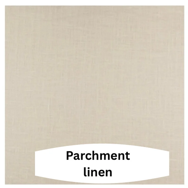 Parchment linen fabric swatch with natural woven texture for handmade tissue box covers