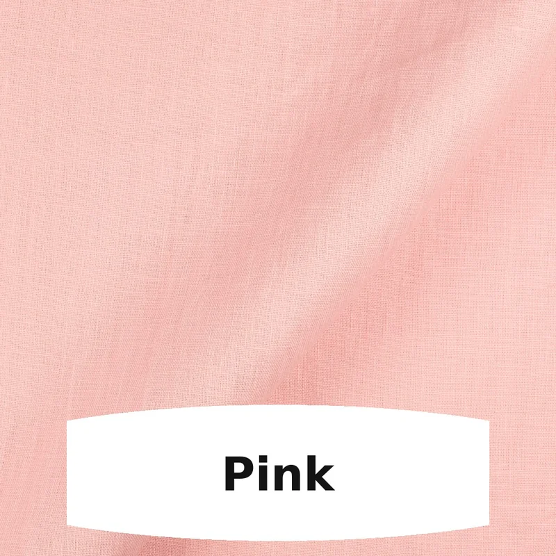 Pink linen fabric swatch with natural woven texture for handmade tissue box covers