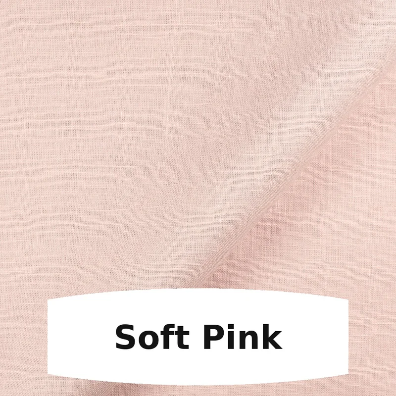 Soft pink linen fabric swatch with natural woven texture for handmade tissue box covers