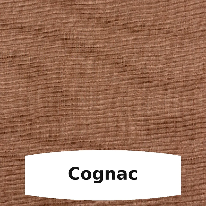 Cognac linen fabric swatch with natural woven texture for handmade tissue box covers