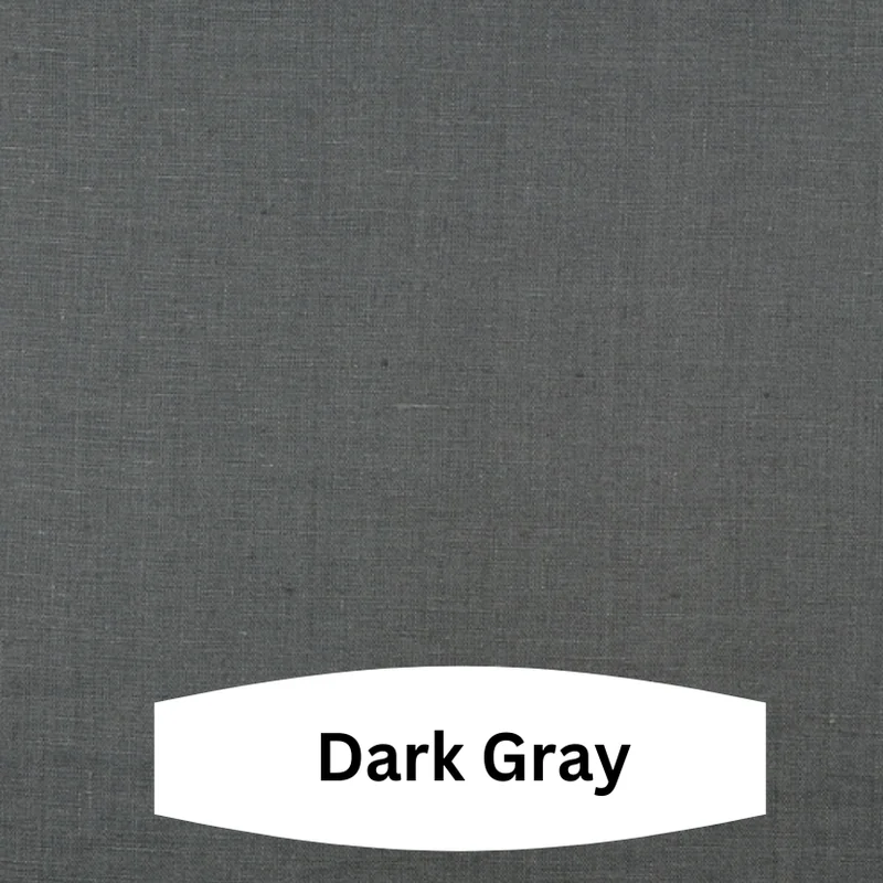 Dark gray linen fabric swatch with natural woven texture for handmade tissue box covers