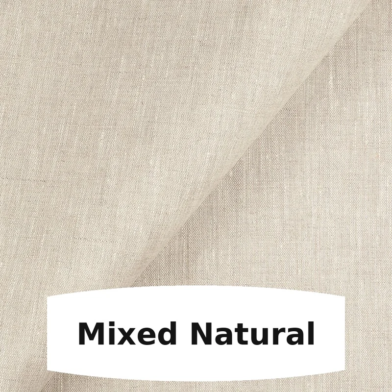 Mixed natural linen fabric swatch with natural woven texture for handmade tissue box covers