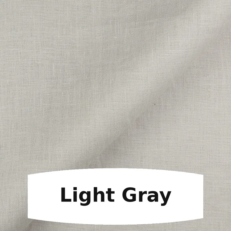 Light gray linen fabric swatch with natural woven texture for handmade tissue box covers